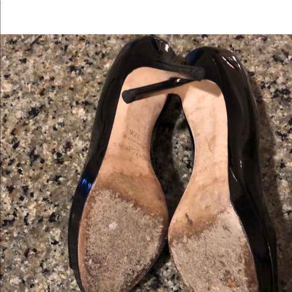 Jimmy Choo Black patent leather peep toe pumps - Picture 5 of 7